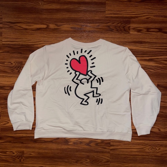 NWT Keith Haring 2 Piece Lounge Pajama Set - Long Sleeve Crew and Jogger - Picture 3 of 12